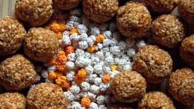 Teacher explained the health benefits of ‘til’ laddoos to children as sesame seeds provided warmth to the body and jaggery purified blood. (SOURCED)