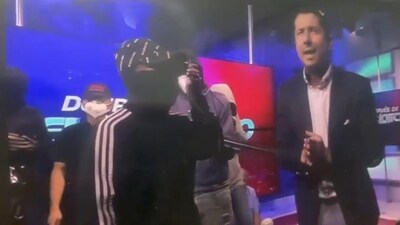 Gunmen storm TV studio during live broadcast in Ecuador (Twitter) Gunmen storm TV studio during live broadcast in Ecuador (Twitter)