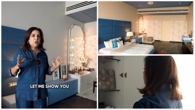 Farah Khan shows a glimpse of her bedroom. Farah Khan shows a glimpse of her bedroom.