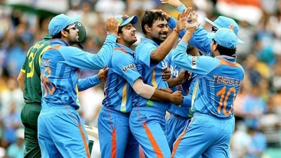 Praveen Kumar (without cap) celebrating with teammates (AFP) Praveen Kumar (without cap) celebrating with teammates (AFP)