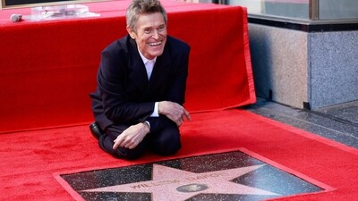 Willem Dafoe poses with his newly unveiled Hollywood Walk of Fame star in Hollywood. (AFP) Willem Dafoe poses with his newly unveiled Hollywood Walk of Fame star in Hollywood. (AFP)