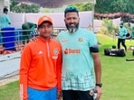 Vaibhav Sooryavanshi with Wasim Jaffer Vaibhav Sooryavanshi with Wasim Jaffer