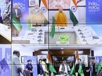 While UP chief minister Yogi Adityanath joined the function from Lucknow, civil aviation minister Jyotiraditya Scindia joined from the national capital. While UP chief minister Yogi Adityanath joined the function from Lucknow, civil aviation minister Jyotiraditya Scindia joined from the national capital.