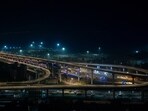 Aerial view of Sewri Nhava Sheva Atal Setu (Mumbai Trans Harbour Link Road) 