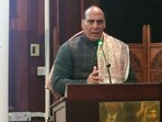 Defence minister Rajnath Singh in London.