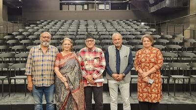 (From left) Rajesh Deshmukh, Shubhangi Damle, Dr Mohan Agashe, Madhav Hundekar and Aarti Moravekar at the auditorium. The Shreeram Lagoo Rang–Avakash auditorium project will be inaugurated by actor Naseeruddin Shah on January 18. (HT) (From left) Rajesh Deshmukh, Shubhangi Damle, Dr Mohan Agashe, Madhav Hundekar and Aarti Moravekar at the auditorium. The Shreeram Lagoo Rang–Avakash auditorium project will be inaugurated by actor Naseeruddin Shah on January 18. (HT)