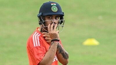 India's Ishan Kishan attends a practice session (AFP) India's Ishan Kishan attends a practice session (AFP)