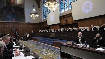Judges and parties at the opening of the hearings at the International Court of Justice in The Hague, Netherlands, Thursday, Jan. 11, 2024. (AP) Judges and parties at the opening of the hearings at the International Court of Justice in The Hague, Netherlands, Thursday, Jan. 11, 2024. (AP)