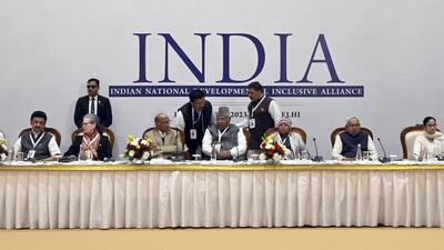 Members of the INDIA alliance during a meeting in New Delhi on December 19, 2023. (Sanjeev Verma/ Hindustan Times) Members of the INDIA alliance during a meeting in New Delhi on December 19, 2023. (Sanjeev Verma/ Hindustan Times)