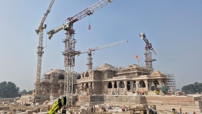Ram Mandir is ready for “pran pratishtha” (consecration ceremony) of Ram Lalla (the child Ram) on January 22. (HT Photo) Ram Mandir is ready for “pran pratishtha” (consecration ceremony) of Ram Lalla (the child Ram) on January 22. (HT Photo)