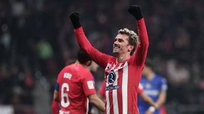 Antoine Griezmann celebrates a goal. (AFP) Antoine Griezmann celebrates a goal. (AFP)