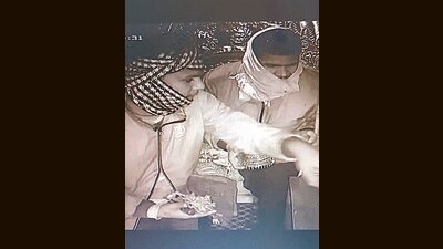 The thieves were captured in the temple’s CCTV cameras. (HT Photo)