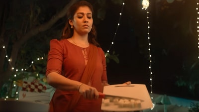 Nayanthara plays a Brahmin chef in Annapoorani, who loves to cook even non-vegetarian dishes. Nayanthara plays a Brahmin chef in Annapoorani, who loves to cook even non-vegetarian dishes.