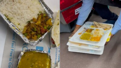 Food served on Vande Bharat Express train. (X/@Akash Keshari ) Food served on Vande Bharat Express train. (X/@Akash Keshari )