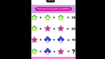 Try brain teaser features flowers, stars and diamonds. Can you solve it? (Instagram/@Math Quiz, Game and Puzzles) Try brain teaser features flowers, stars and diamonds. Can you solve it? (Instagram/@Math Quiz, Game and Puzzles)