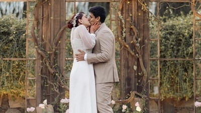 In another picture, Ira Khan and Nupur Shikhare kissed after being pronounced man and wife. The couple got married in a Christian-style wedding on January 10. Their sangeet ceremony took place on January 9. In another picture, Ira Khan and Nupur Shikhare kissed after being pronounced man and wife. The couple got married in a Christian-style wedding on January 10. Their sangeet ceremony took place on January 9.