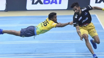 Chennai Quick Guns' Ramji Kashyap (L) in action during 2023-24 Ultimate Kho Kho Chennai Quick Guns' Ramji Kashyap (L) in action during 2023-24 Ultimate Kho Kho