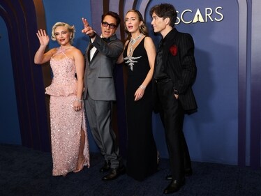 Oppenheimer actors Florence Pugh, Robert Downey Jr., Emily Blunt and Cillian Murphy attend the 14th Governors Awards in Los Angeles. (REUTERS)