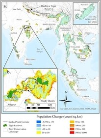 Locations for the Study - Kanha-Pench Corridor and Dudhwa Tiger Reserve (The study titled Mitigating human–wildlife conflict and monitoring endangered tigers using a real-time camera-based alert system.) Locations for the Study - Kanha-Pench Corridor and Dudhwa Tiger Reserve (The study titled Mitigating human–wildlife conflict and monitoring endangered tigers using a real-time camera-based alert system.)