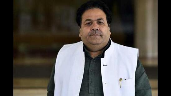 All India Congress Committee general secretary and Chandigarh in-charge Rajeev Shukla, who met Congress councillors on Wednesday. (HT Photo)