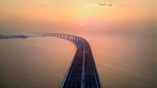 Prime Minister Narendra Modi will inaugurate the Mumbai Trans Harbour Link (MTHL) on January 12. Also called the Atal Setu, the MTHL is the longest sea bridge constructed in India. Named after former PM Atal Bihari Vajpayee, the bridge originates from Mumbai's Sewri and terminates at the Uran taluka in the Raigad district.&nbsp;(ANI)