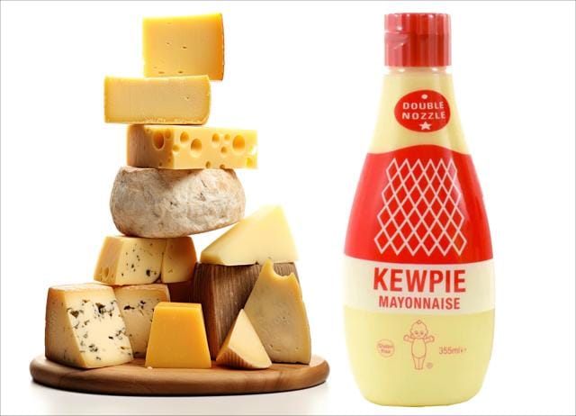 Japanese mayonnaise, made with egg yolks, is available all over Asia. For cheese, France is a good bet. (ADOBE STOCK) Japanese mayonnaise, made with egg yolks, is available all over Asia. For cheese, France is a good bet. (ADOBE STOCK)