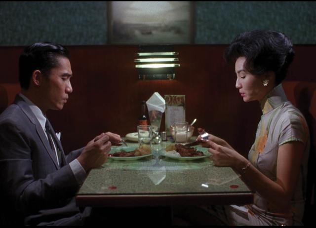 The leads in In the Mood For Love (2000) find each other because eating alone is so depressing. The leads in In the Mood For Love (2000) find each other because eating alone is so depressing.