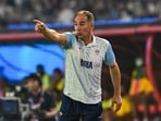 India's football coach Igor Stimac gestures during the men's round of 16 football match between India and Saudi Arabia in the 2022 Asian Games India's football coach Igor Stimac gestures during the men's round of 16 football match between India and Saudi Arabia in the 2022 Asian Games