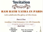 A group in Paris is organising a Rath Yatra on 21 January 
