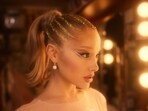 Ariana Grande wore glitter in a stripped pattern (Instagram)