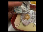 Snapshot of the chicken piece served in veg meal. Snapshot of the chicken piece served in veg meal.