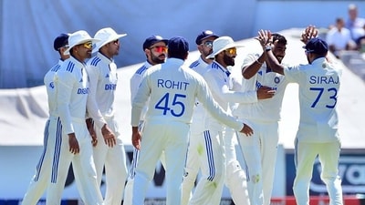 India's Jasprit Bumrah, Mohammed Siraj, Rohit Sharma, Virat Kohli and others celebrate a wicket during the 2nd Test Day 2 against South Africa in Cape Town (Jay Shah-X) India's Jasprit Bumrah, Mohammed Siraj, Rohit Sharma, Virat Kohli and others celebrate a wicket during the 2nd Test Day 2 against South Africa in Cape Town (Jay Shah-X)
