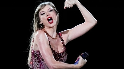 Taylor Swift performs at the Monumental stadium during her Eras Tour concert in Buenos Aires, Argentina, Thursday, Nov. 9, 2023. (AP Photo/Natacha Pisarenko) (AP)
