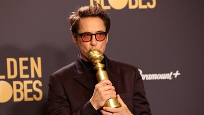 Robert Downey Jr., winner of the award for Best Performance by a Male Actor in a Supporting Role in any Motion Picture for "Oppenheimer", poses at the 81st Annual Golden Globe Awards in Beverly Hills, California, U.S., January 7, 2024. REUTERS/Mario Anzuoni (REUTERS)