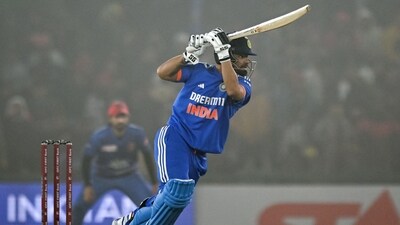 India's Rinku Singh watches the ball after playing a shot during the first Twenty20 international cricket match between India and Afghanistan at the Punjab Cricket Association Stadium in Mohali (AFP) India's Rinku Singh watches the ball after playing a shot during the first Twenty20 international cricket match between India and Afghanistan at the Punjab Cricket Association Stadium in Mohali (AFP)
