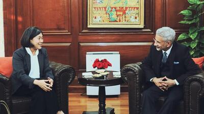 EAM S Jaishankar (left) met with US trade representative Katherine Tai in New Delhi on Friday (Twitter/@DrSJaishankar)