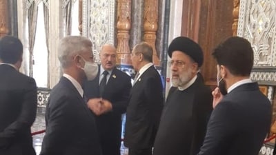 External affairs minister S Jaishankar with Iran President Ebrahim Raisi. External affairs minister S Jaishankar with Iran President Ebrahim Raisi.
