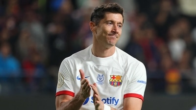 Barcelona's Polish forward Robert Lewandowski during the Spanish Super Cup semi-final vs Osasuna (AFP) Barcelona's Polish forward Robert Lewandowski during the Spanish Super Cup semi-final vs Osasuna (AFP)