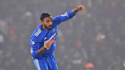 India's Axar Patel bowls during the first T20 cricket match between India and Afghanistan in Mohali, India (AP) India's Axar Patel bowls during the first T20 cricket match between India and Afghanistan in Mohali, India (AP)