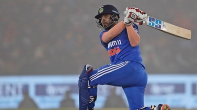 India's Jitesh Sharma bats during the first T20 cricket match between India and Afghanistan in Mohali (AP) India's Jitesh Sharma bats during the first T20 cricket match between India and Afghanistan in Mohali (AP)