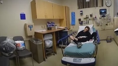 Milwaukie Police was summoned when DesCamps refused to leave the hospital after the staff discharged him from the emergency room. (Milwaukie Police /YouTube) Milwaukie Police was summoned when DesCamps refused to leave the hospital after the staff discharged him from the emergency room. (Milwaukie Police /YouTube)