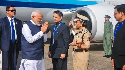 PM Modi will also flag off the inaugural run of the EMU train from Uran railway station to Kharkopar. (PTI) PM Modi will also flag off the inaugural run of the EMU train from Uran railway station to Kharkopar. (PTI)