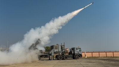 Defence Research and Development Organisation (DRDO) conducts a flight test of the New Generation AKASH (AKASH-NG) missile from the Integrated Test Range (ITR), Chandipur off the coast of Odisha (PTI) Defence Research and Development Organisation (DRDO) conducts a flight test of the New Generation AKASH (AKASH-NG) missile from the Integrated Test Range (ITR), Chandipur off the coast of Odisha (PTI)