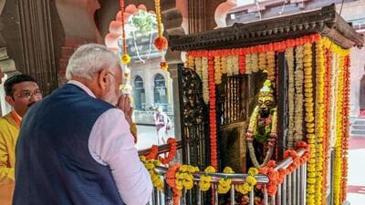 Prime Minister Narendra Modi at Shree Kalaram Mandir in Nashik. (ANI) Prime Minister Narendra Modi at Shree Kalaram Mandir in Nashik. (ANI)