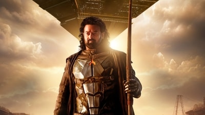 Prabhas in the new poster of Kalki 2898 AD. Prabhas in the new poster of Kalki 2898 AD.