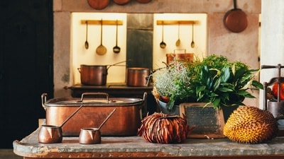 Enhancing the kitchen: Brass and copper accents can embellish your kitchen, turning it into a standout area. Install brass or copper knobs and handles on your cabinets. Display copper cookware on openshelves. You might even consider a brass or copper sink and faucet. (Unsplash) Enhancing the kitchen: Brass and copper accents can embellish your kitchen, turning it into a standout area. Install brass or copper knobs and handles on your cabinets. Display copper cookware on openshelves. You might even consider a brass or copper sink and faucet. (Unsplash)