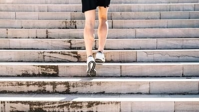 3. Stair climbing: Ditch lifts and trust the stairs to strengthen your bones. Climbing stairs helps to improve lower body strength.&nbsp; (Freepik)