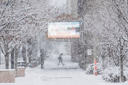 A winter storm brought nearly a foot of snow to much of Iowa. (Nick Rohlman/The Gazette via AP) (AP) A winter storm brought nearly a foot of snow to much of Iowa. (Nick Rohlman/The Gazette via AP) (AP)