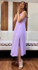 Malaika Arora in a lavender midi dress (Photo: Instagram) Malaika Arora in a lavender midi dress (Photo: Instagram)