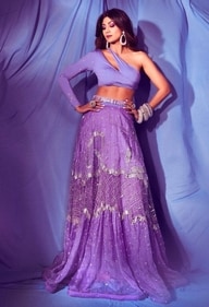 Shilpa Shetty Kundra in a lavender lehenga (Photo: Instagram) Shilpa Shetty Kundra in a lavender lehenga (Photo: Instagram)